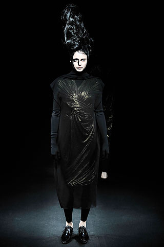 Vestido negro frunce en canesu Junya Watanabe